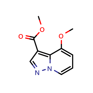 Chemical structure of methyl 4-methoxypyrazolo[1,5-a]pyridine-3-carboxylate , CAS 1060724-61-9, AChemBlock X189818