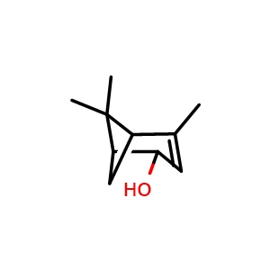 Chemical structure of 4,6,6-Trimethylbicyclo[3.1.1]hept-3-en-2-ol , CAS 473-67-6, AChemBlock X189830