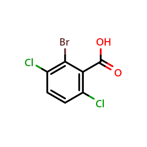 Chemical structure of 2-Bromo-3,6-dichlorobenzoic acid , CAS 21739-97-9, AChemBlock X189865