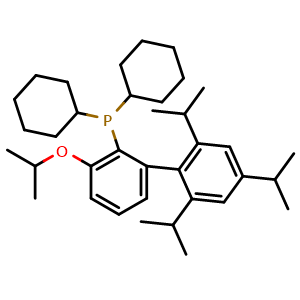 Chemical structure of Dicyclohexyl(3-isopropoxy-2',4',6'-triisopropyl-2-biphenylyl)phosphine , CAS 2118959-55-8, AChemBlock X189877