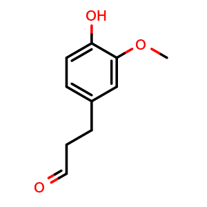 Chemical structure of 3-(4-Hydroxy-3-methoxyphenyl)propanal , CAS 80638-48-8, AChemBlock X189882