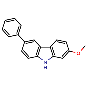 Chemical structure of 2-Methoxy-6-phenyl-9H-carbazole , CAS 2315438-80-1, AChemBlock X189889