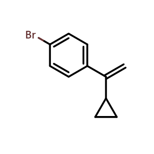 Chemical structure of 1-Bromo-4-(1-cyclopropylvinyl)benzene , CAS 65322-32-9, AChemBlock X189901