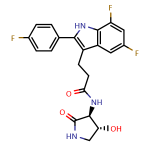 3-[5,7-difluoro-2-(4-fluorophenyl)-1H-indol-3-yl]-N-[(3S,4R)-4-hydroxy-2-oxo-pyrrolidin-3-yl]propanamide