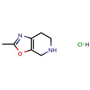 Chemical structure of 2-methyl-4,5,6,7-tetrahydrooxazolo[5,4-c]pyridine hydrochloride , AChemBlock X189942