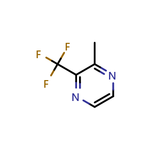 Chemical structure of 2-methyl-3-(trifluoromethyl)pyrazine , CAS 1204295-56-6, AChemBlock X189947
