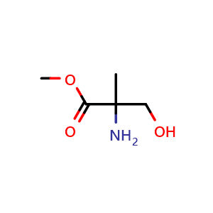 Chemical structure of methyl 2-amino-3-hydroxy-2-methyl-propanoate , CAS 309977-52-4, AChemBlock X189952
