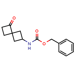 Chemical structure of benzyl N-(7-oxospiro[3.3]heptan-2-yl)carbamate , CAS 2111106-56-8, AChemBlock X189962