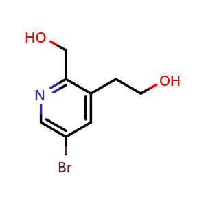 Chemical structure of 2-[5-bromo-2-(hydroxymethyl)-3-pyridyl]ethanol , CAS 2940942-00-5, AChemBlock X189985