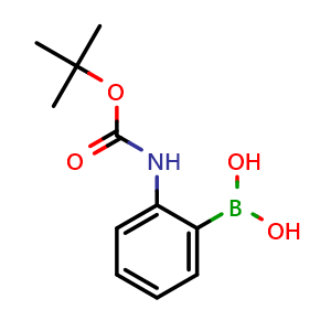 Chemical structure of N-(tert-butoxycarbonyl)-2-amino-1-phenylboronicacid , CAS 115377-94-1, AChemBlock X189988
