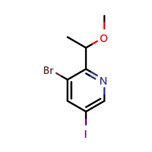3-bromo-5-iodo-2-(1-methoxyethyl)pyridine