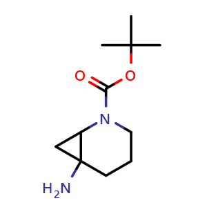 Chemical structure of tert-butyl 6-amino-2-azabicyclo[4.1.0]heptane-2-carboxylate , CAS 1251013-48-5, AChemBlock X190001