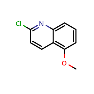 Chemical structure of 2-chloro-5-methoxy-quinoline , CAS 160893-07-2, AChemBlock X190049
