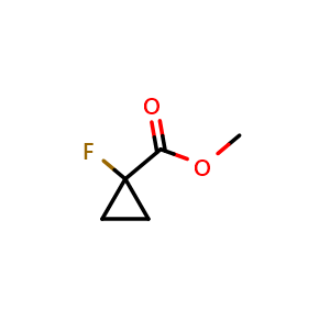Chemical structure of methyl 1-fluorocyclopropane-1-carboxylate , CAS 1877341-77-9, AChemBlock X190055