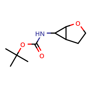Chemical structure of tert-butyl N-(2-oxabicyclo[3.1.0]hexan-6-yl)carbamate , CAS 2940959-52-2, AChemBlock X190081
