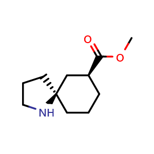 Chemical structure of methyl cis-1-azaspiro[4.5]decane-7-carboxylate , CAS 2940867-26-3, AChemBlock X190087