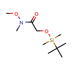 Chemical structure of 2-[tert-butyl(dimethyl)silyl]oxy-N-methoxy-N-methyl-acetamide , CAS 163089-34-7, AChemBlock X190103