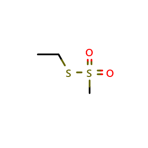 Chemical structure of 1-methylsulfonylsulfanylethane , CAS 2043-76-7, AChemBlock X190118