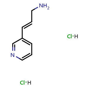Chemical structure of (E)-3-(3-pyridyl)prop-2-en-1-amine dihydrochloride , CAS 1807937-87-6, AChemBlock X190141