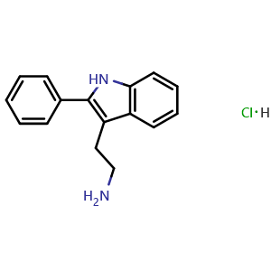 Chemical structure of 2-(2-phenyl-1H-indol-3-yl)ethanamine hydrochloride , CAS 1217-81-8, AChemBlock X190167