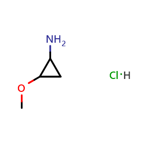 Chemical structure of 2-methoxycyclopropanamine hydrochloride , CAS 1046469-17-3, AChemBlock X190172