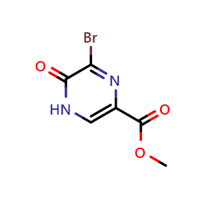 Chemical structure of methyl 5-bromo-6-oxo-1H-pyrazine-3-carboxylate , CAS 1017603-85-8, AChemBlock X190174