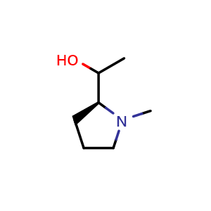 Chemical structure of 1-[(2S)-1-methylpyrrolidin-2-yl]ethanol , CAS 228857-49-6, AChemBlock X190191