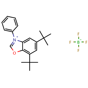 Chemical structure of 5,7-ditert-butyl-3-phenyl-1,3-benzoxazol-3-ium;tetrafluoroborate , CAS 1207294-92-5, AChemBlock X190210