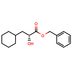 Chemical structure of benzyl (2R)-3-cyclohexyl-2-hydroxy-propanoate , CAS 161313-45-7, AChemBlock X190248