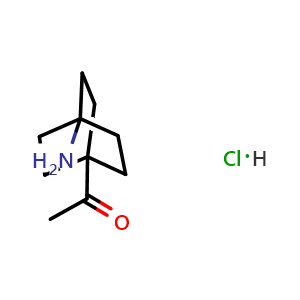 Chemical structure of 1-(4-amino-1-bicyclo[2.2.2]octanyl)ethanone hydrochloride , AChemBlock X190250