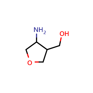 Chemical structure of (4-aminotetrahydrofuran-3-yl)methanol , CAS 1505822-24-1, AChemBlock X190262