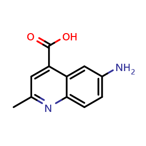 Chemical structure of 6-amino-2-methyl-quinoline-4-carboxylic acid , CAS 103858-07-7, AChemBlock X190278