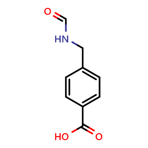 Chemical structure of 4-(formamidomethyl)benzoic acid , CAS 17847-25-5, AChemBlock X190305