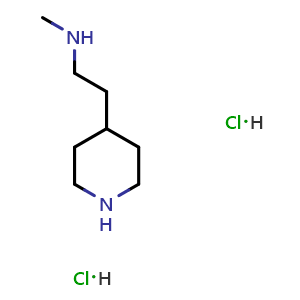 Chemical structure of N-methyl-2-(4-piperidyl)ethanamine dihydrochloride , AChemBlock X190320