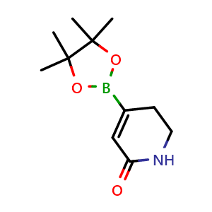 Chemical structure of 4-(4,4,5,5-tetramethyl-1,3,2-dioxaborolan-2-yl)-2,3-dihydro-1H-pyridin-6-one , CAS 2415390-83-7, AChemBlock X190324