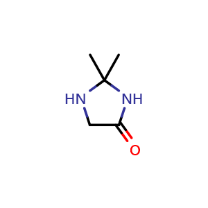 Chemical structure of 2,2-dimethylimidazolidin-4-one , CAS 19718-87-7, AChemBlock X190327