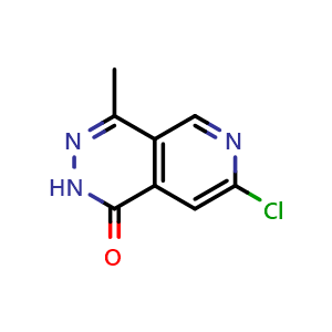Chemical structure of 7-chloro-4-methyl-2H-pyrido[3,4-d]pyridazin-1-one , CAS 2654746-75-3, AChemBlock X190350