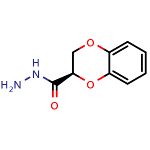 Chemical structure of (3R)-2,3-dihydro-1,4-benzodioxine-3-carbohydrazide , CAS 2940876-39-9, AChemBlock X190361