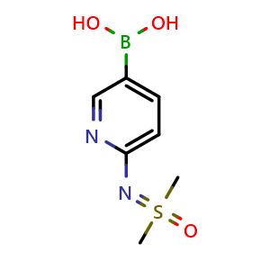 Chemical structure of [6-[[dimethyl(oxo)-sulfanylidene]amino]-3-pyridyl]boronic acid , AChemBlock X190367