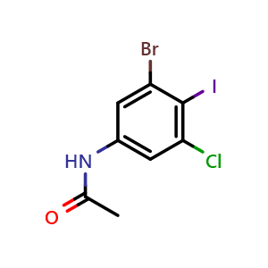 Chemical structure of N-(3-bromo-5-chloro-4-iodo-phenyl)acetamide , CAS 2940947-21-5, AChemBlock X190376