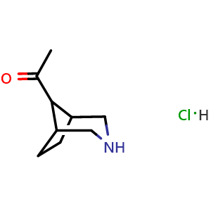 Chemical structure of 1-(3-azabicyclo[3.2.1]octan-8-yl)ethanone hydrochloride , CAS 2940947-38-4, AChemBlock X190396