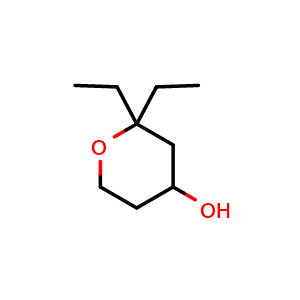 Chemical structure of 2,2-diethyltetrahydropyran-4-ol , CAS 1344301-72-9, AChemBlock X190397