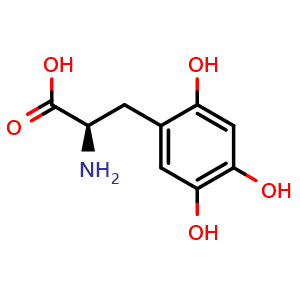 Chemical structure of (2R)-2-amino-3-(2,4,5-trihydroxyphenyl)propanoic acid , CAS 29979-41-7, AChemBlock X190404