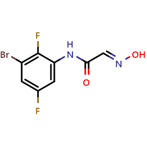 Chemical structure of (2E)-N-(3-bromo-2,5-difluoro-phenyl)-2-hydroxyimino-acetamide , CAS 2250340-27-1, AChemBlock X190413