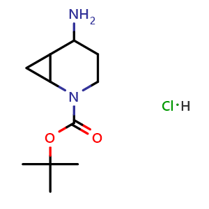 Chemical structure of tert-butyl 5-amino-2-azabicyclo[4.1.0]heptane-2-carboxylate hydrochloride , CAS 2920415-75-2, AChemBlock X190428