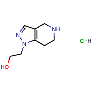 Chemical structure of 2-(4,5,6,7-tetrahydropyrazolo[4,3-c]pyridin-1-yl)ethanol hydrochloride , AChemBlock X190448