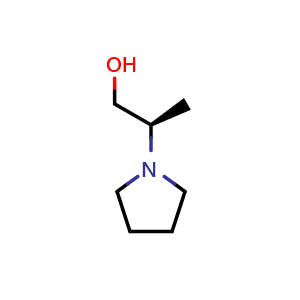 Chemical structure of (2R)-2-pyrrolidin-1-ylpropan-1-ol , CAS 169308-05-8, AChemBlock X190452