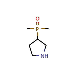 Chemical structure of 3-dimethylphosphorylpyrrolidine , CAS 2287286-79-5, AChemBlock X190454