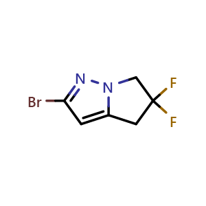 Chemical structure of 2-bromo-5,5-difluoro-4,6-dihydropyrrolo[1,2-b]pyrazole , CAS 2711994-99-7, AChemBlock X190466