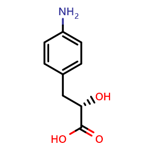 Chemical structure of (2S)-3-(4-aminophenyl)-2-hydroxy-propanoic acid , CAS 66592-67-4, AChemBlock X190481